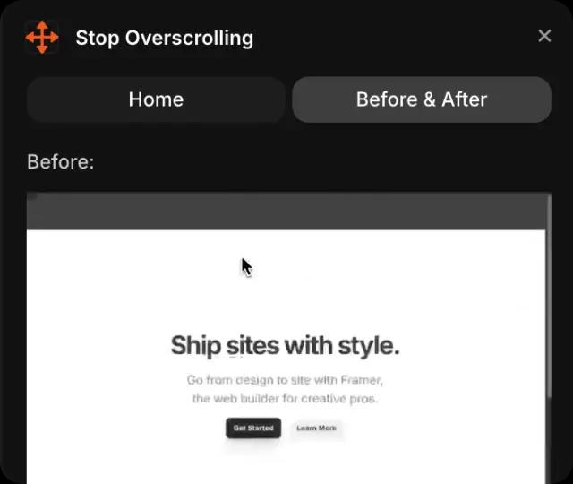 Stop Overscrolling Bachoff Studio • Web Design and Development • Framer Templates, Components and Code