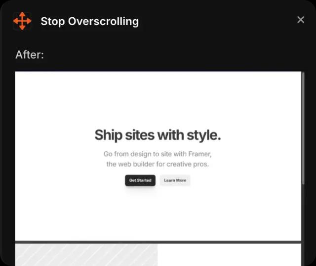 Stop Overscrolling Bachoff Studio • Web Design and Development • Framer Templates, Components and Code